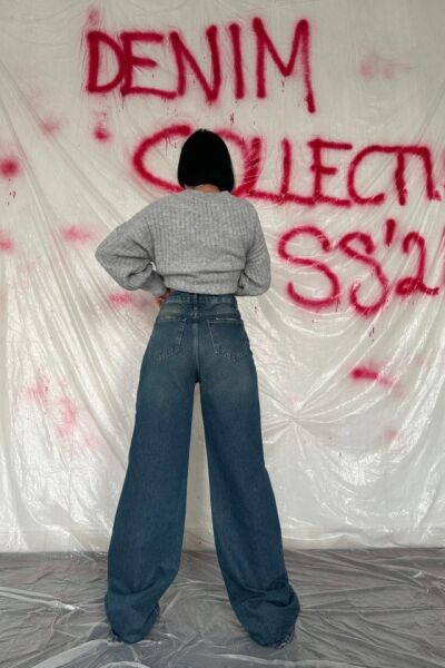 Lacivert Comfy Jeans Pantolon