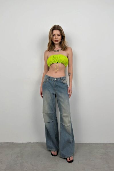 Lastik Detay Straplez Crop