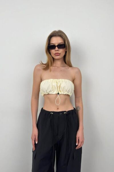 Lastik Detay Straplez Crop
