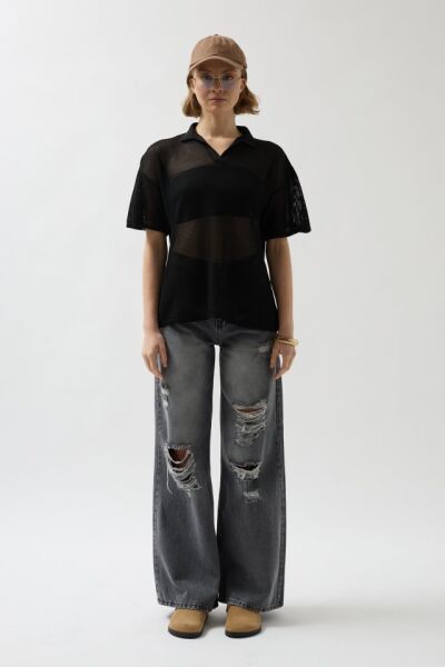 Polo Yaka Transparan  T-Shirt