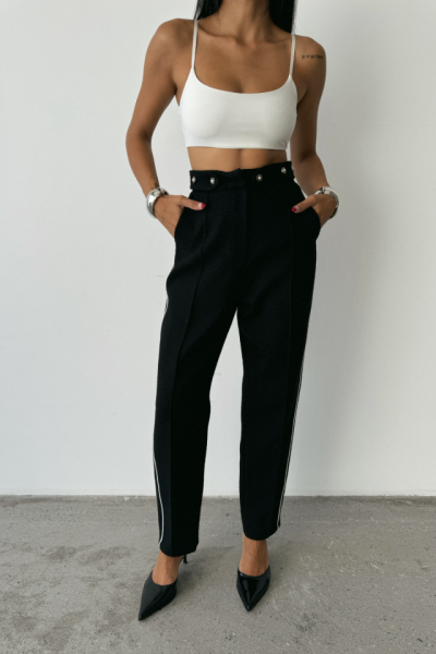 CHANEL PANTOLON YAN BİYELİ - Siyah