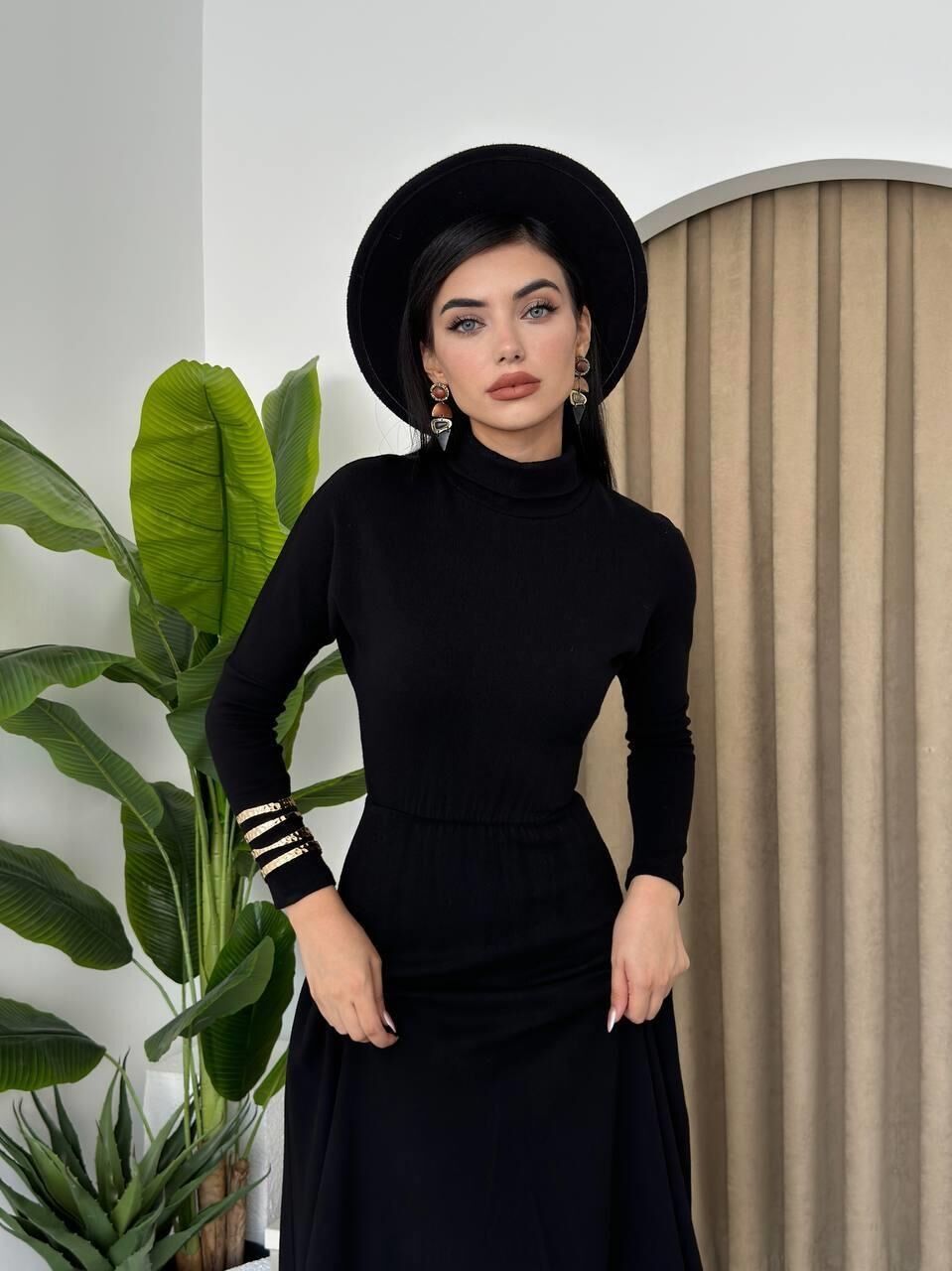 Dina Boğazlı Midi Elbise