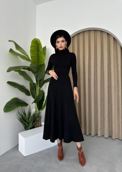 Dina Boğazlı Midi Elbise