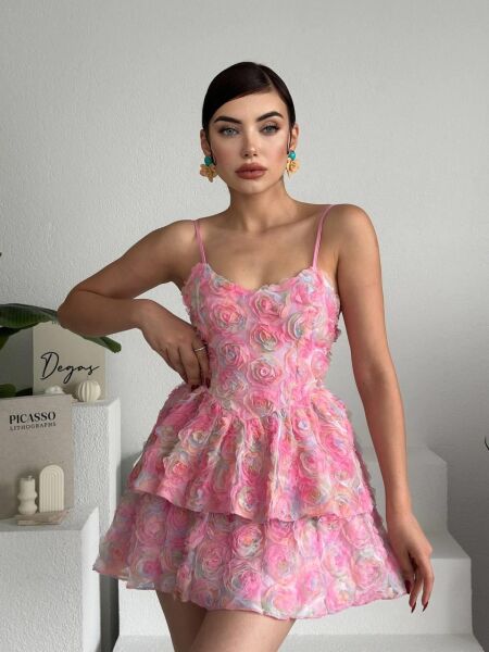 Flora İp Askılı Elbise