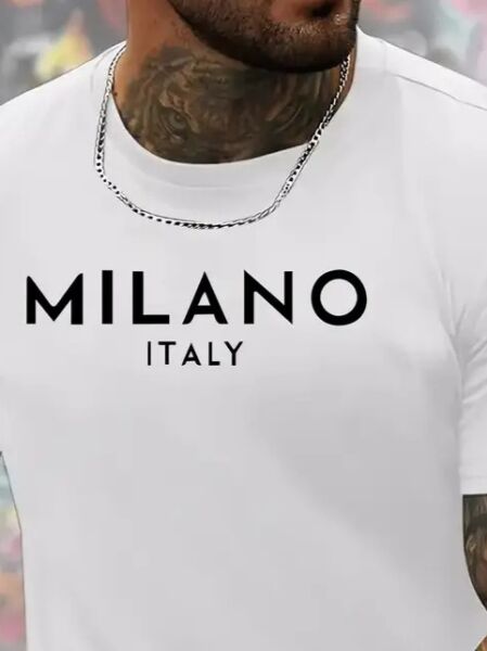 Erkek Milano Baskılı Süprem T-shirt