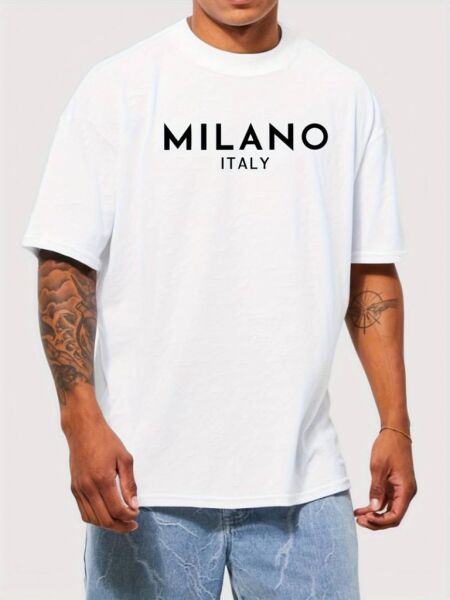 Erkek Milano Baskılı Süprem T-shirt