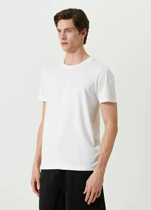 Unisex Basic Bisiklet Yaka Regular T-Shirt - Beyaz