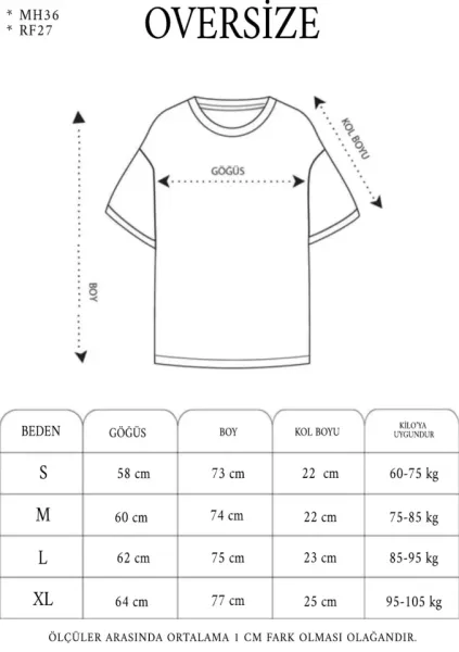 Unisex Bisiklet Yaka Baskılı Double Oversize T-Shirt - Siyah