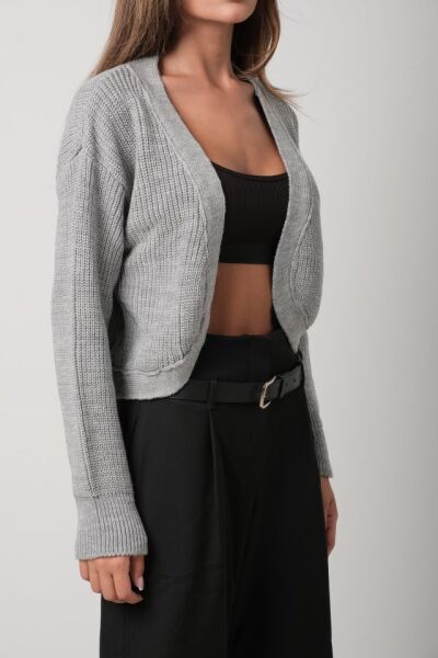 Biyeli Crop Triko Hırka