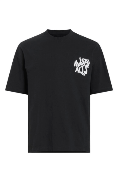 Erkek Baskılı Oversize T-shirt - Siyah