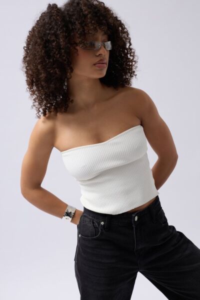 Straplez Dokulu Crop